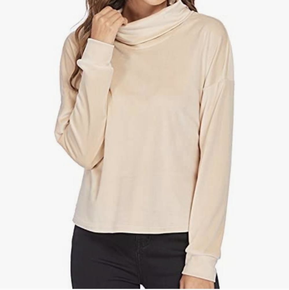 Leaduty velour turtleneck sweater